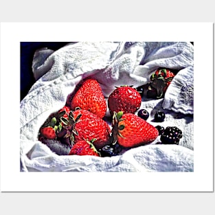 Food - Ripe Strawberries Posters and Art